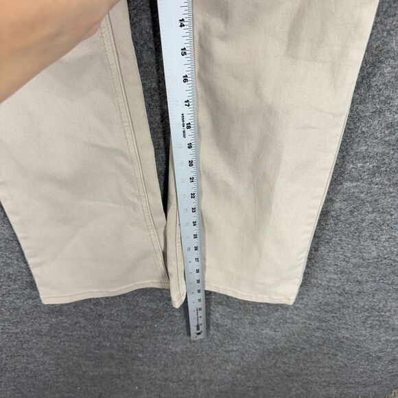 Nicole Miller Pants Women 4 Beige High Rise Bootcut Soho Flat Front Cotton - Picture 5 of 9